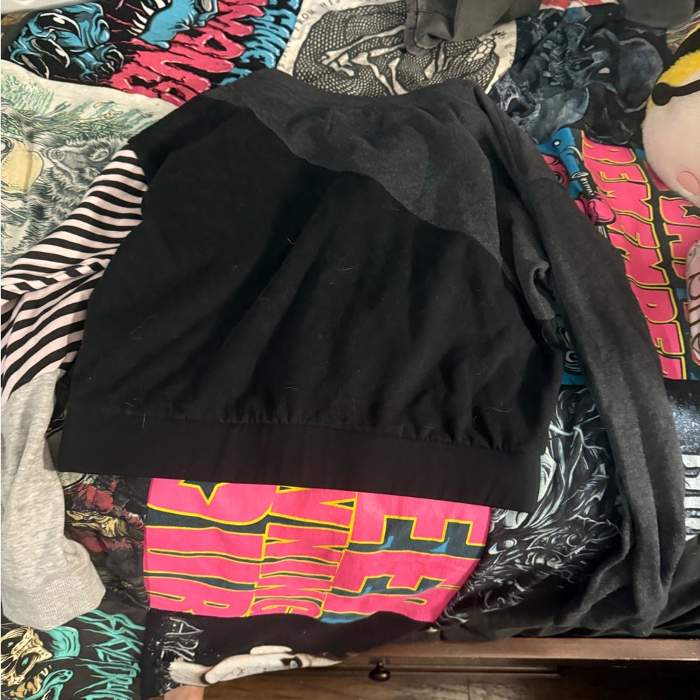 Black and Gray Long Sleeve Top